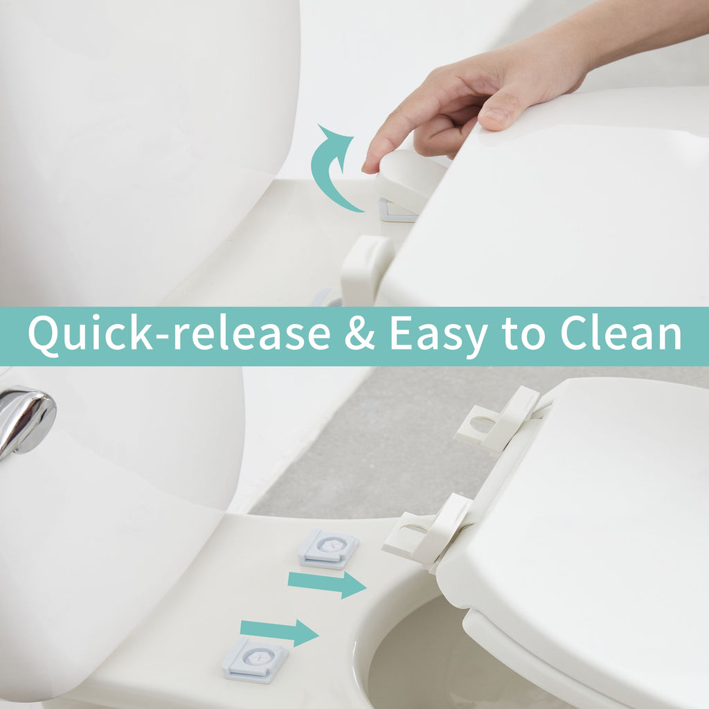 FBJ 400 Pound Slow Close Heavy Duty Oval Plastic Toilet Seat in White No Slam