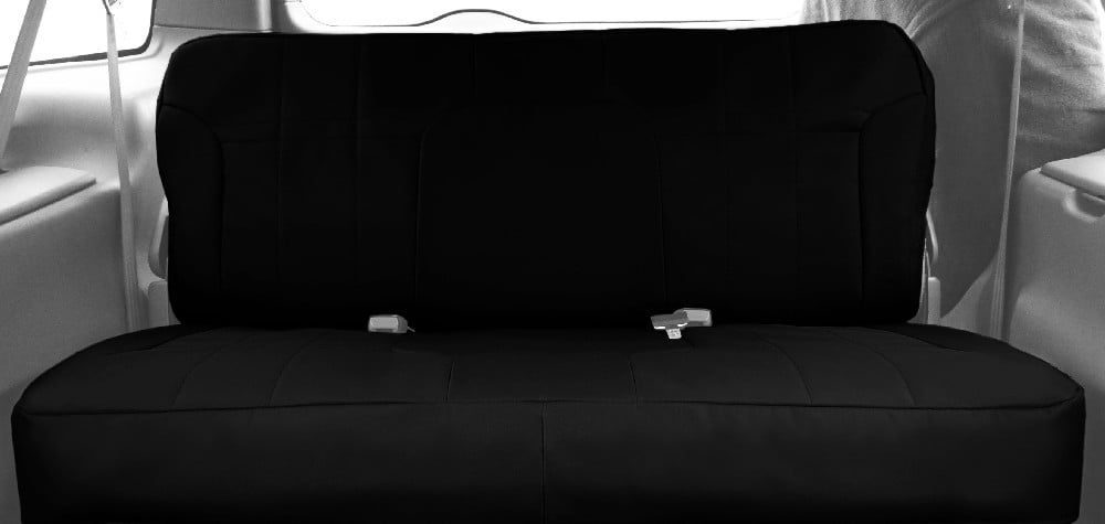 CalTrend Rear Solid Bench DuraPlus Seat Covers for 2022-2022 Ford Maverick - FD578-01DA Black Insert and Trim