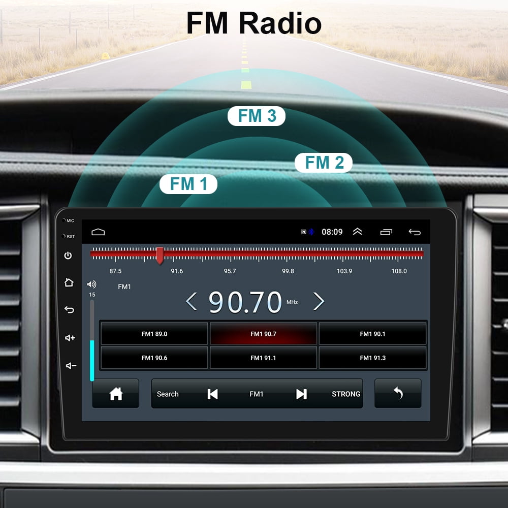 Podofo Android 12 Double 2 Din Car Stereo Radio 10.1'' HD Touch Screen 1080P 10 inch Car Multimedia Player Head Unit Bluetooth WIFI GPS USB FM Receiver Mirror Link, with Rearview Camera