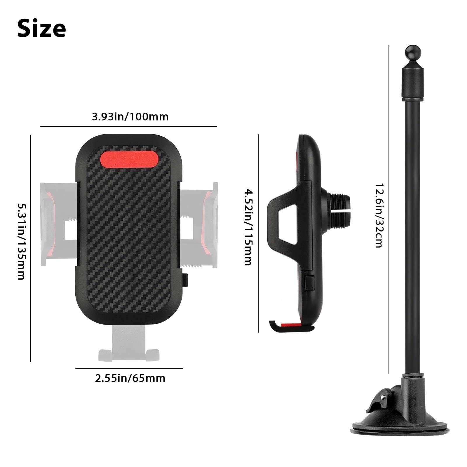 EEEkit Car Phone Holder, Universal Long Arm Phone Mount Cradle for Windshield Dashboard, Car Suction Cup Phone Mount Compatible with iPhone 13 Mini Pro Max 12 11 Pro Max XS XR, Galaxy Note 20 S20