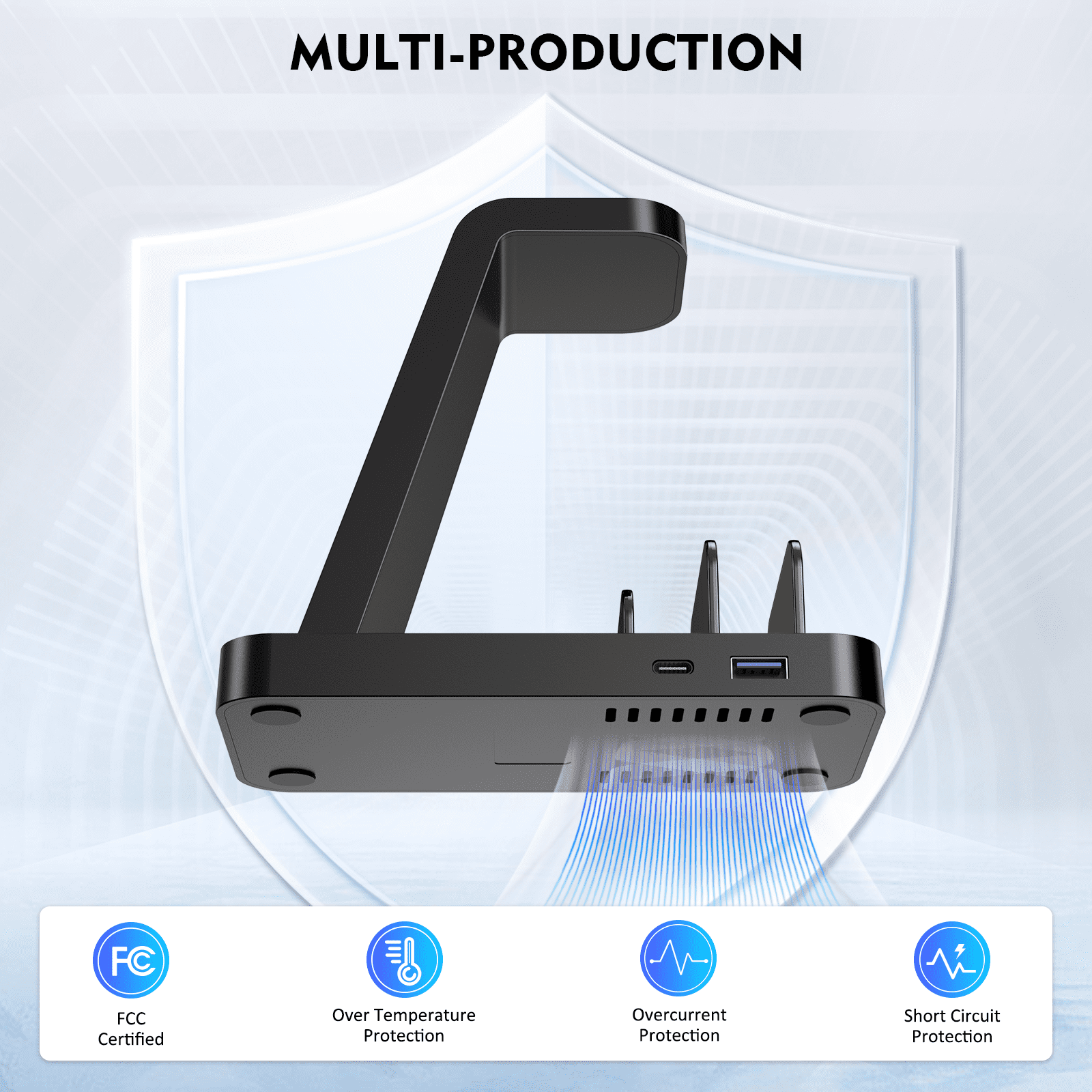 Wireless Charger for iPhone: Charging Station for Multiple Devices Apple - Fast Charging Dock for iPhone 14/13/12 X Pro Max/Tablets/iPad/Airpods, Wireless Watch Charger for iWatch Ultra (Black)