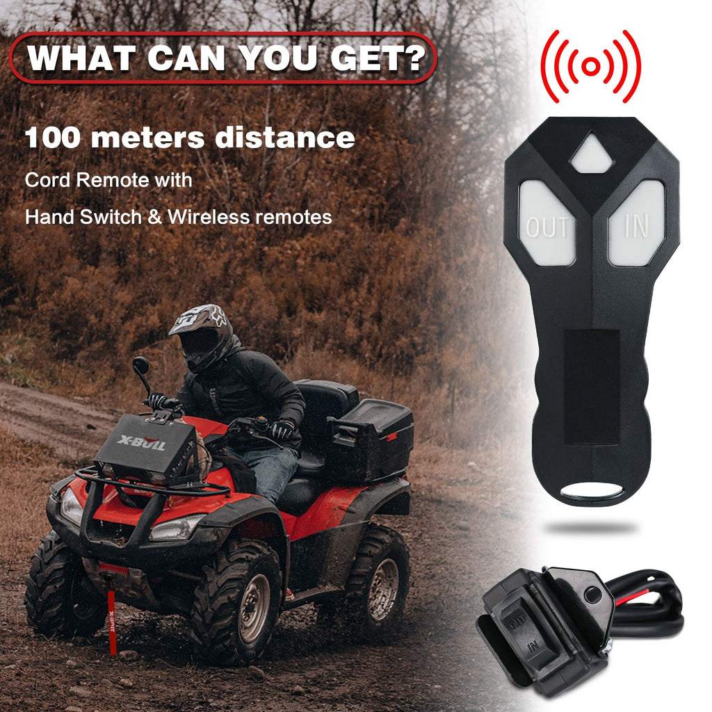 X-BULL 12V 3000LBS Electric Winch Synthetic Rope Electric Winch for Towing ATV/UTV Off Road