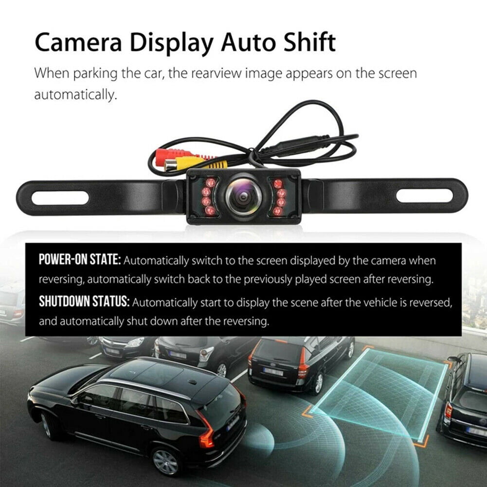Car Backup Camera 5-inch Hd Monitor Wireless Transmitter Receiver Infrared Night Vision Rear View Parking System