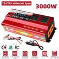 DFITO 3000W Vehicle Car Power Inverter DC 12V to AC 110V Converter LCD Display 4 USB
