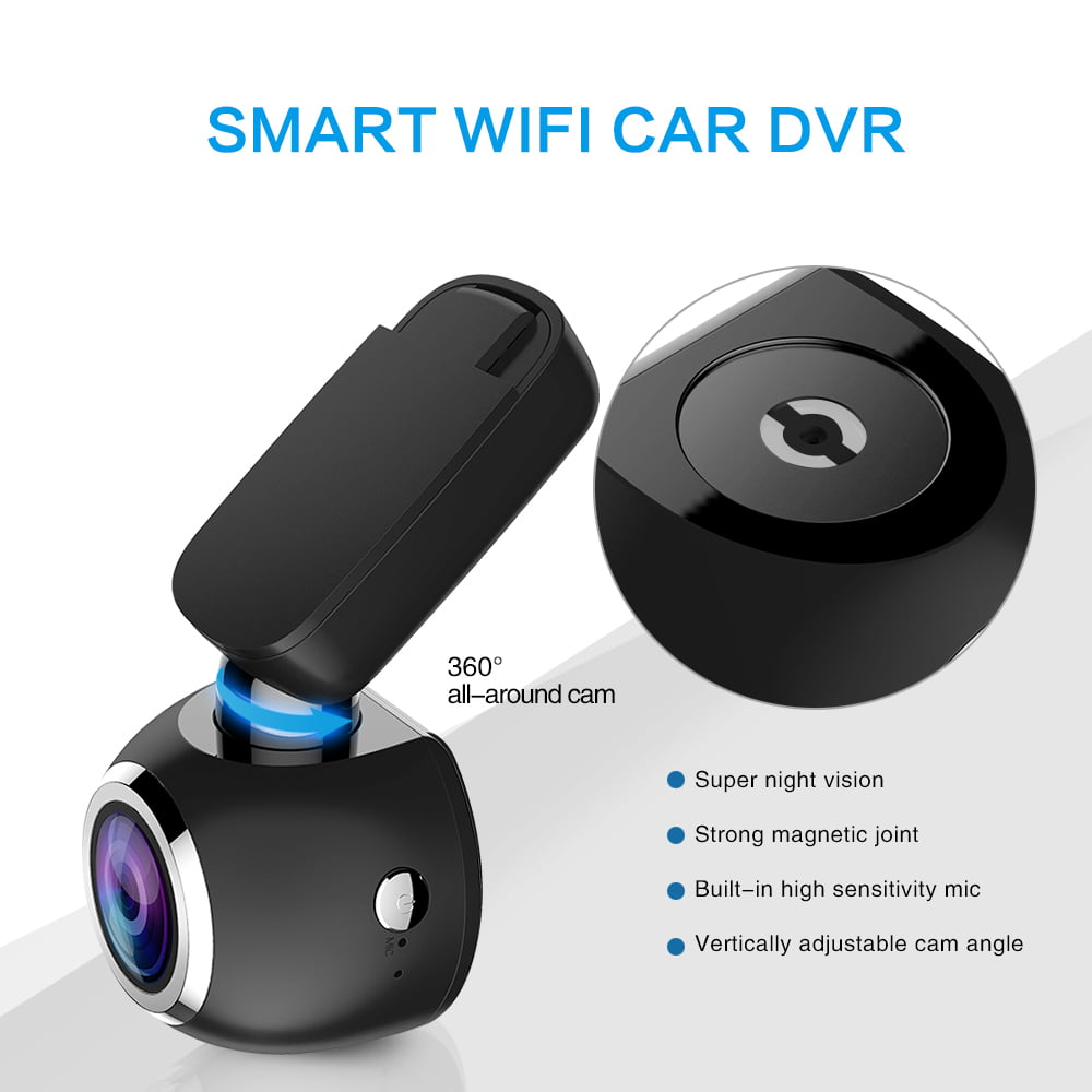 HD 1080P Dash Cam, 1.5" LCD, 170° View Angle, Loop Record, Motion Detection and Parking Monitor, Wi-Fi
