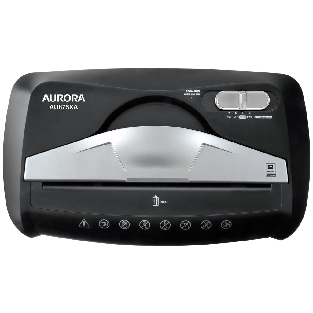 Aurora AU875XA 8-Sheet Crosscut Paper and Credit Card Shredder with 3.7-gallon Wastebasket