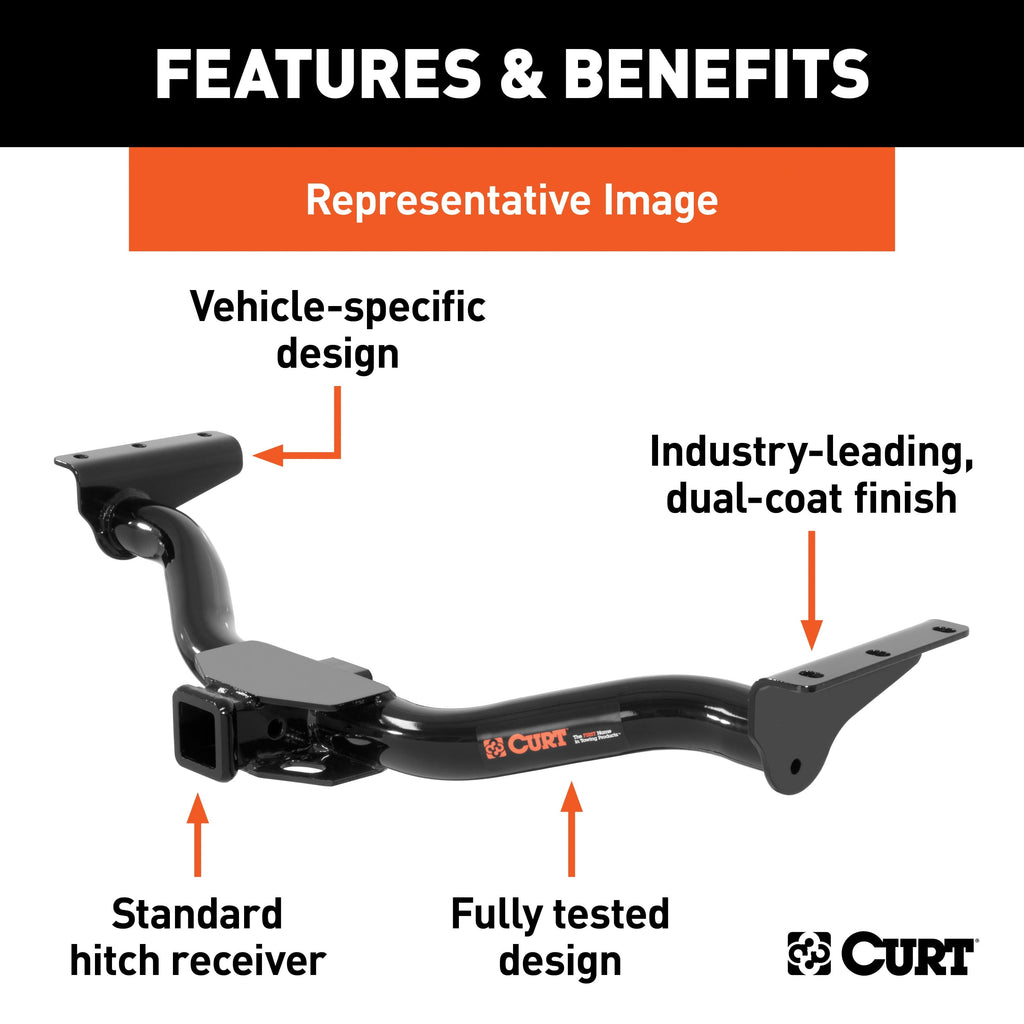 CURT 13116 Class 3 Trailer Hitch, 2-Inch Receiver, Compatible with Select Porsche Cayenne, Volkswagen Touareg