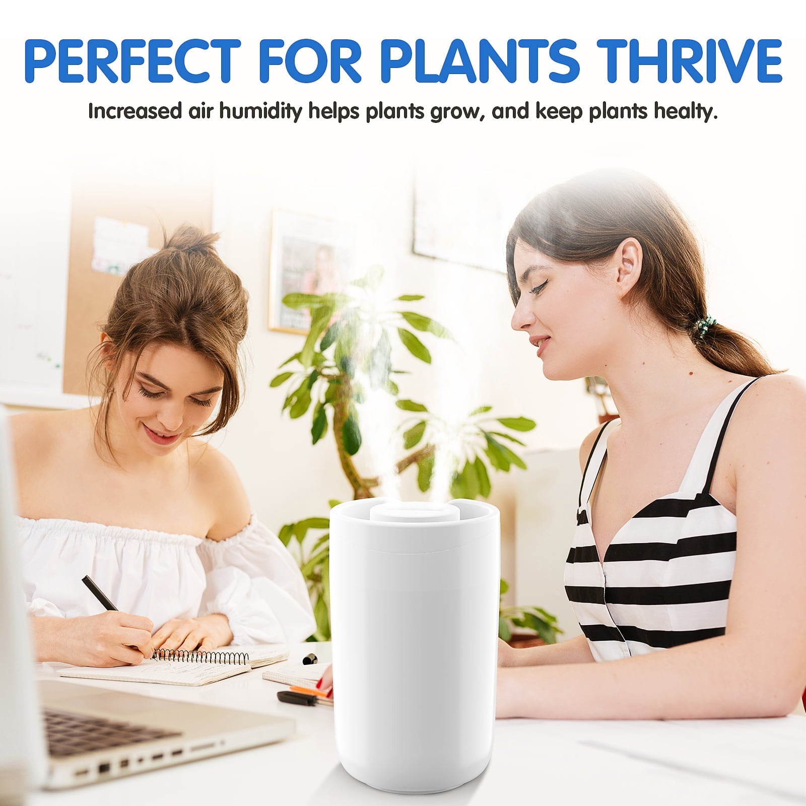 MASBRILL Humidifiers for Bedroom, 2.5L Cool Mist Humidifier for Baby, Small Air Humidifier, White