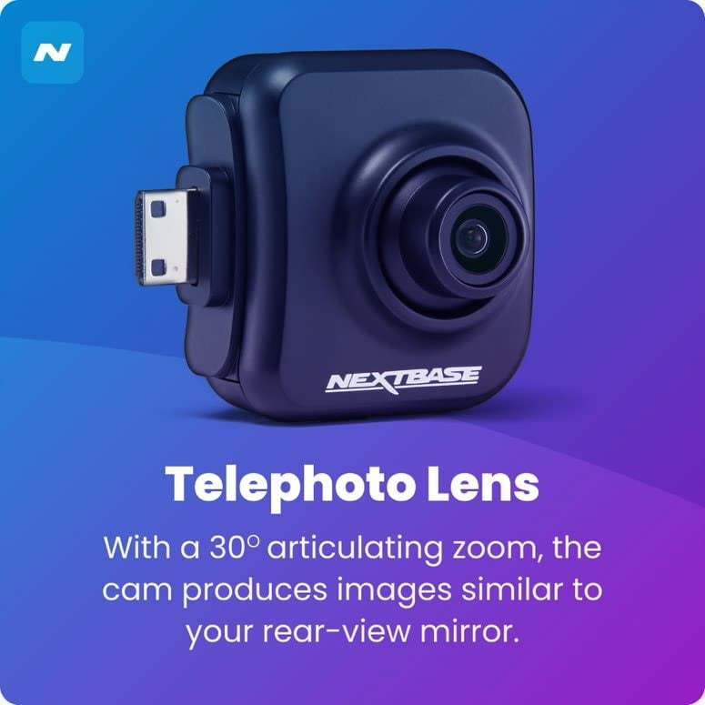 Nextbase 222X Compact Dual Dash Cam Front & Rear 2.5" HD IPS Screen, 1080p Full HD, 6 Layer Lens, Black, 0.17 lbs assembled.