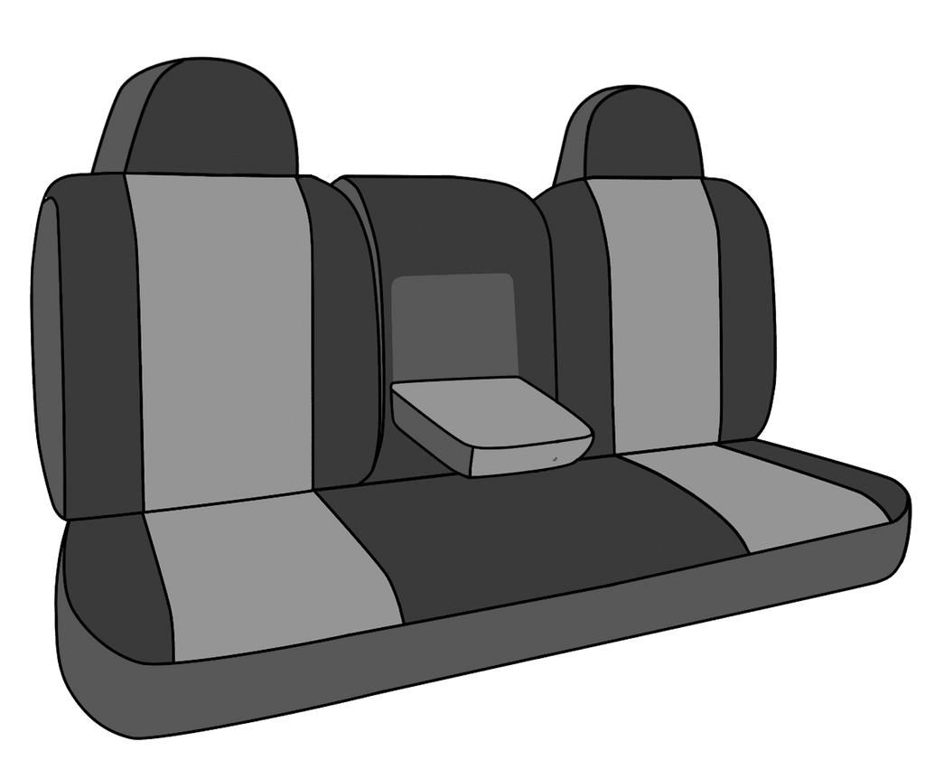 CalTrend Rear 60/40 Split Back & Solid Cushion Faux Leather Seat Covers for 2009-2014 Dodge Challenger - DG296-01LB Black Insert with Black Trim