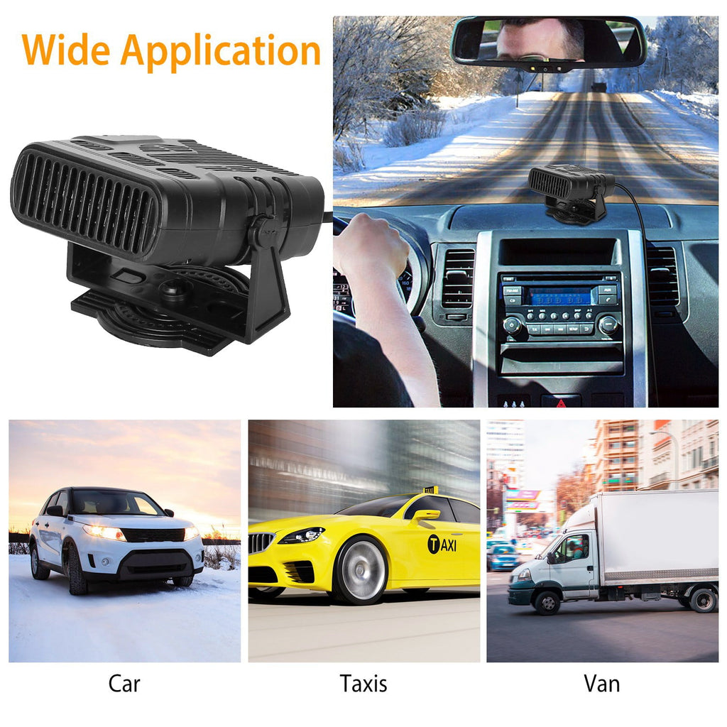 iMounTEK 12V 120W Portable Car Space Heater 2 in 1 Defroster Heater Cooling Fan for Car Truck Van