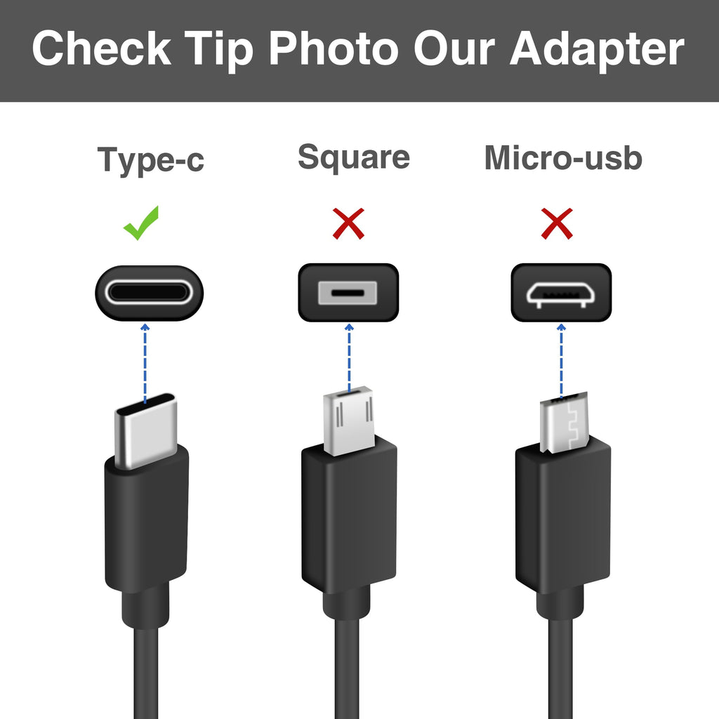 65W USB Type-C Power Adapter Charger For Dell Chromebook 3100 3400 13 3380, Latitude 5175 5179 5285 5289 5290 Laptop