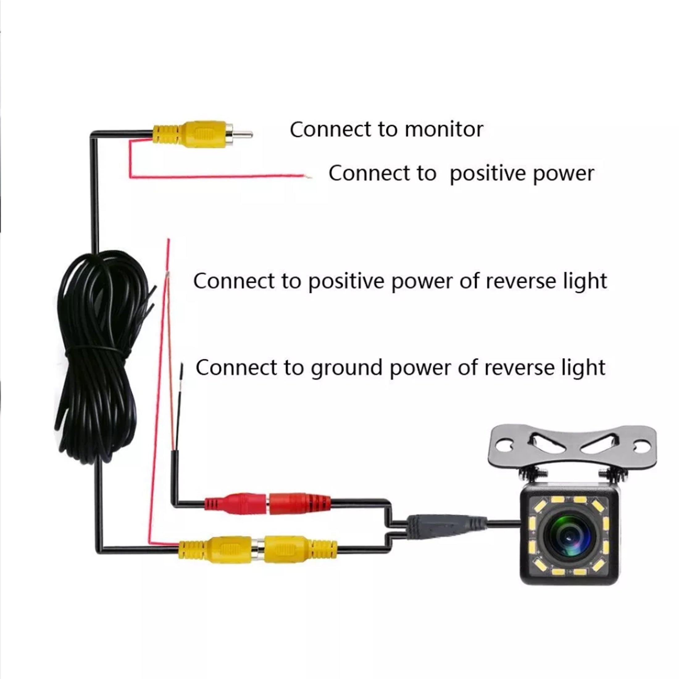 JMANCE Backup Camera for Car or Truck, Rear View Camera Ultra HD 12 LED Night Vision, Waterproof Reverse Camera