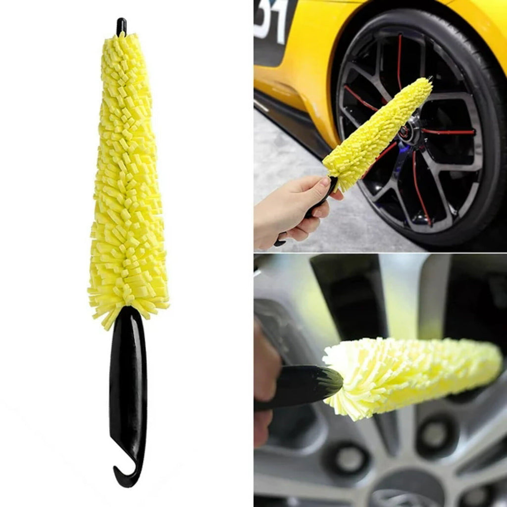 GA Car Wheel Tire Rim Brush Rim Scrubber Supplies Cleaner Car Wash Equipment Cleaning Tools Duster Car Accessories for Suv Car Motorcycle