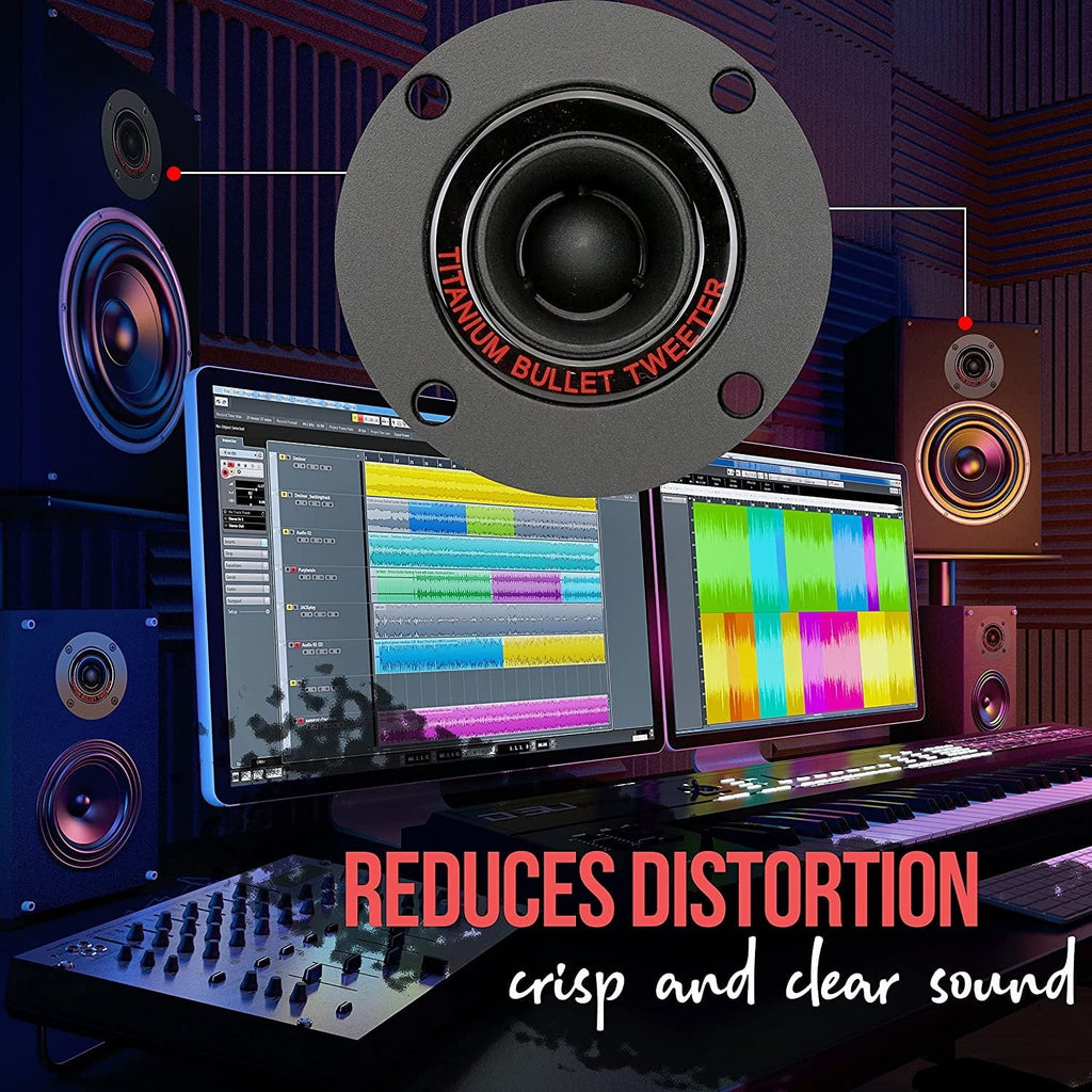 Pyramid TW18BK 3.25" 300W Pro Horn Car Audio Speaker Titanium Tweeter