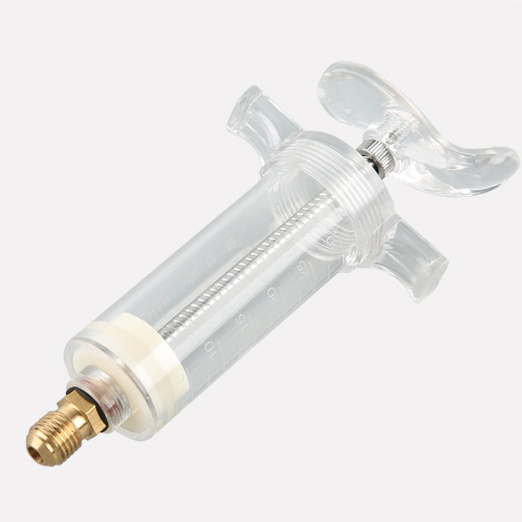 Oil Dye Injector Air Conditioning Injection Tool Hand Air Conditioning Car Oil Injection Dye Injection Tool Premium Durable Liquid Oil Coolant Filler Tube 30ml for Car Accessory