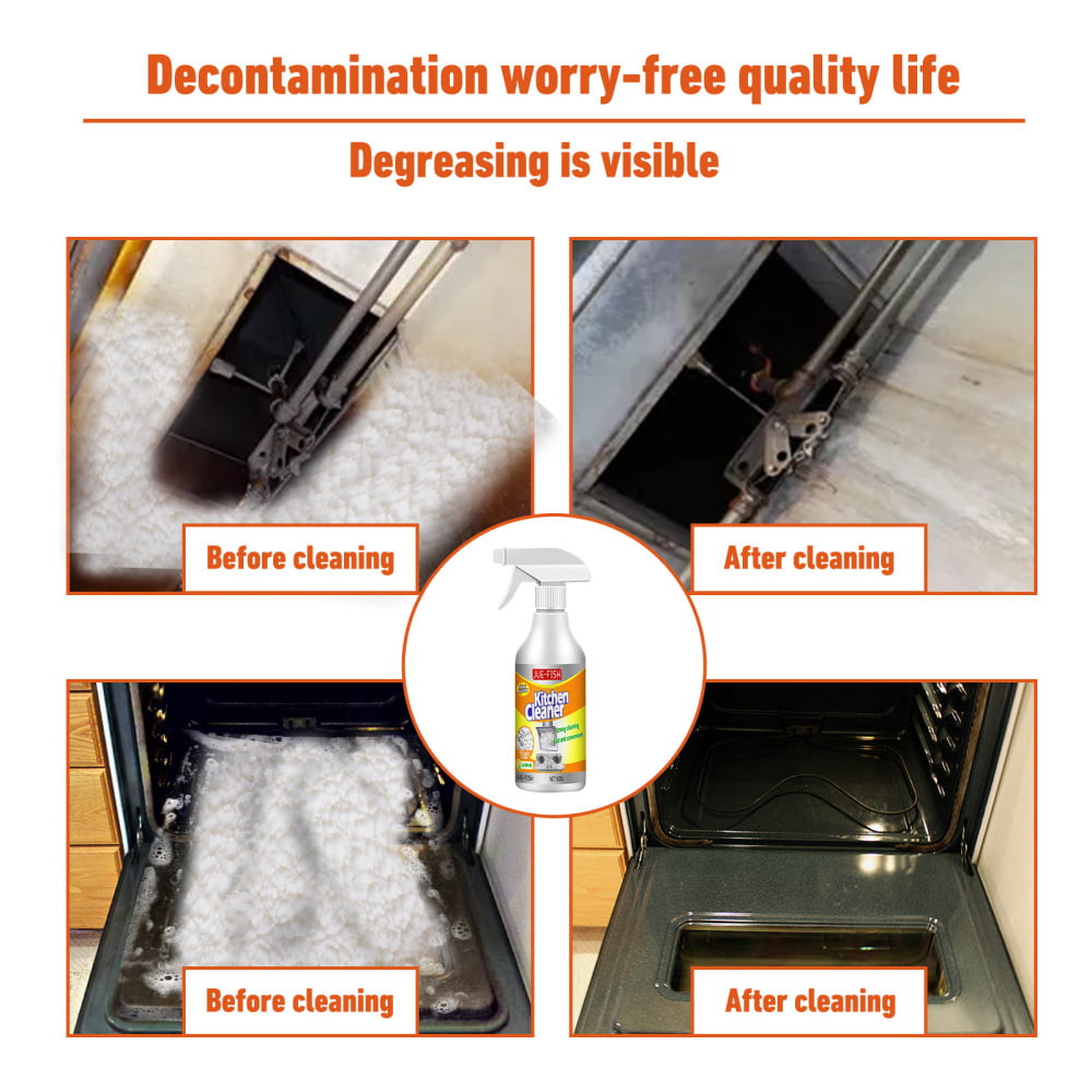 Kitchen Degreaser Foam Cleaner Spray Powerful Stain Grease Remover for Oven Multipurpose Foam Cleaner Spray Heavy Duty Foaming Degreaser Spray Foam Cleaner for Kitchen Kitchen Heavy Duty Degreaser