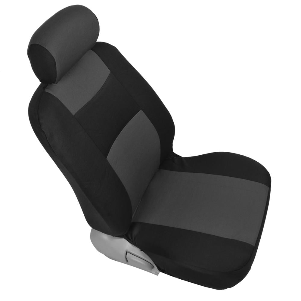 BDK PolyPro Car Seat Covers Full Set, Charcoal Gray Two-Tone Front and Rear Split Bench Seat Covers Fits select: 1997-2022 FORD F150, 1999-2022 CHEVROLET SILVERADO