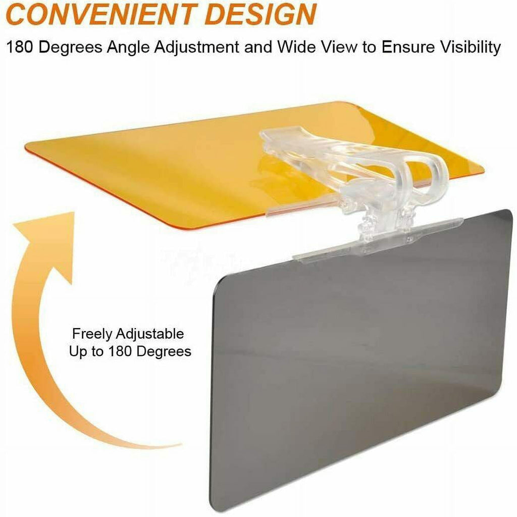 Car Visor, Day and Night Anti-Glare Visor, 2 in 1 Automobile Sun Anti-UV Block Visor, Non Glare Anti-Dazzle Sunshade Mirror Goggles Shield