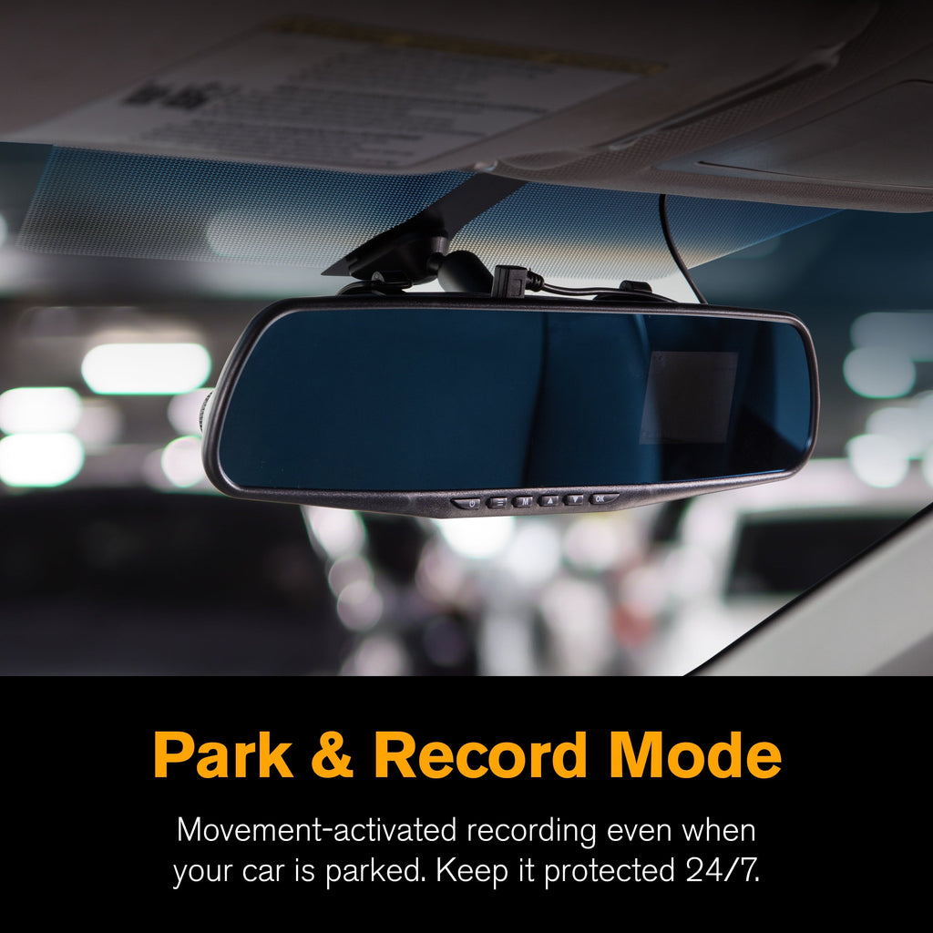 YADA 720P Mirror Roadcam, Add-on Rear View Mirror & HD Dash Cam 2-in-1, 2.4" LCD Monitor