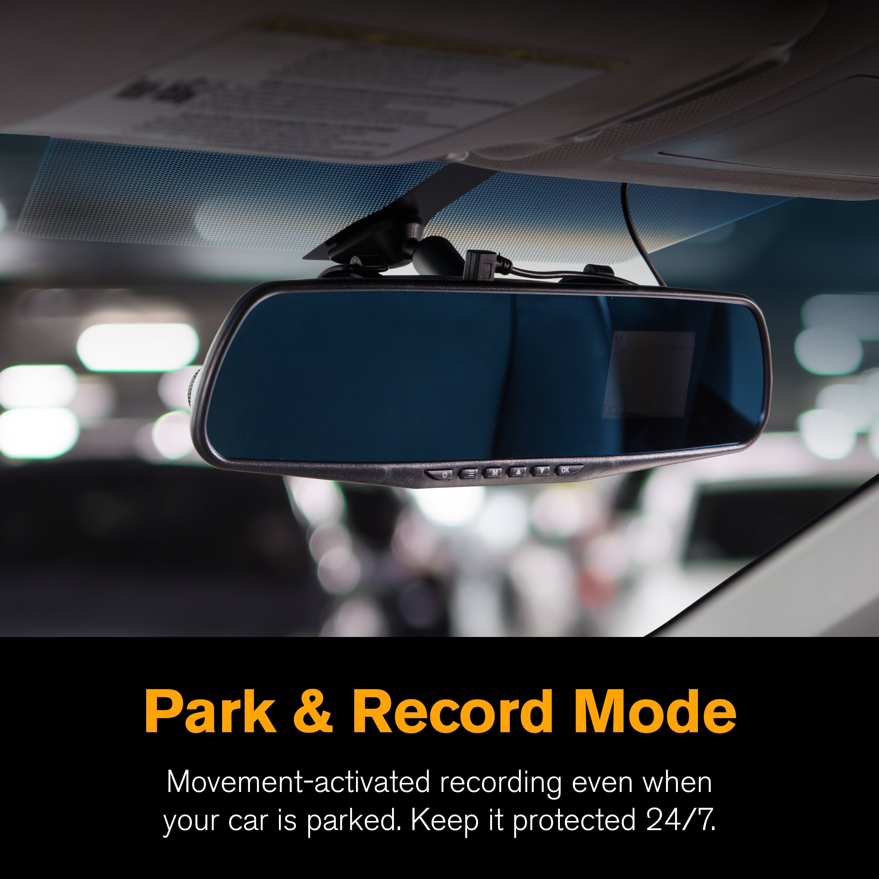 YADA 720P Mirror Roadcam, Add-on Rear View Mirror & HD Dash Cam 2-in-1, 2.4" LCD Monitor