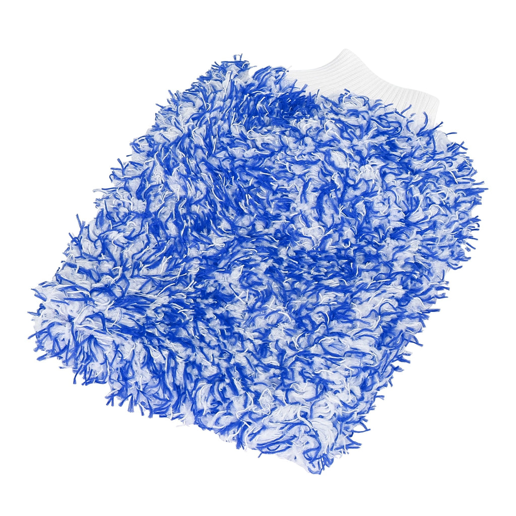 Unique Bargains Blue Coral Fleece Car Wash Mitt Microfiber Glove Double Sided Dirt Washing Tool Absorbent