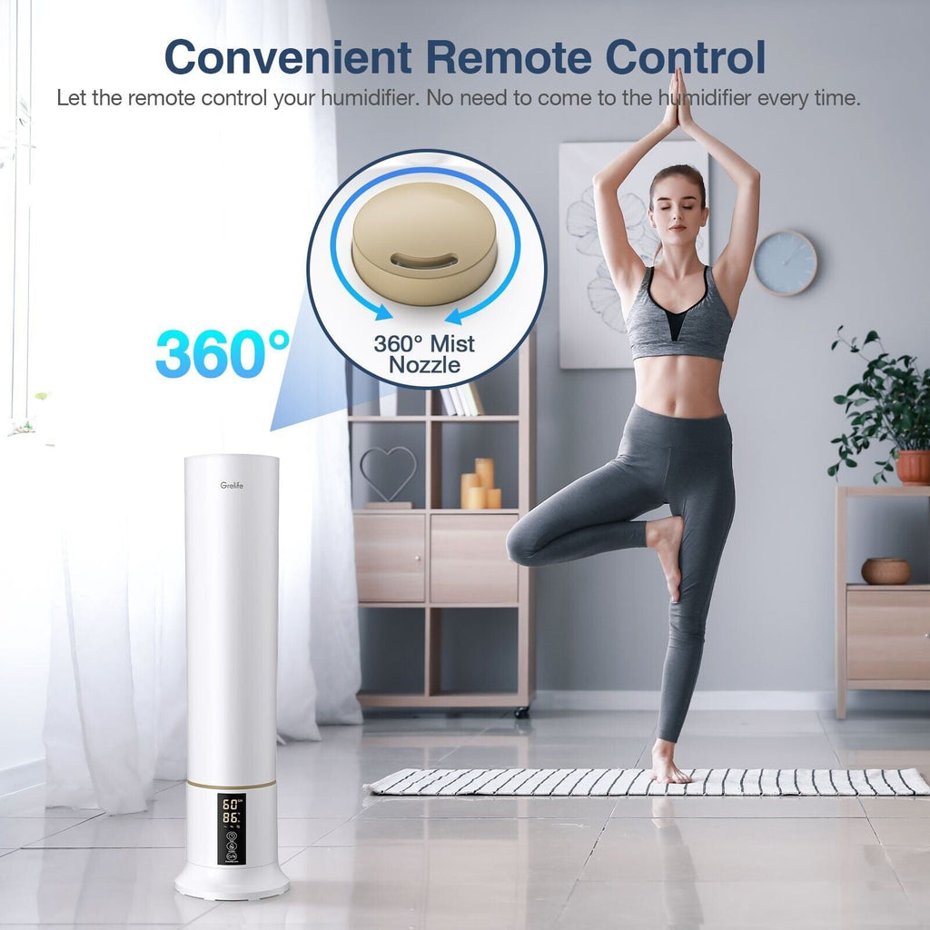 BEYGO Cool Mist Humidifiers for Bedroom Large Room Home, 9L/ 2.38Gal Top Fill Ultrasonic Floor Humidifiers for Baby and Plants
