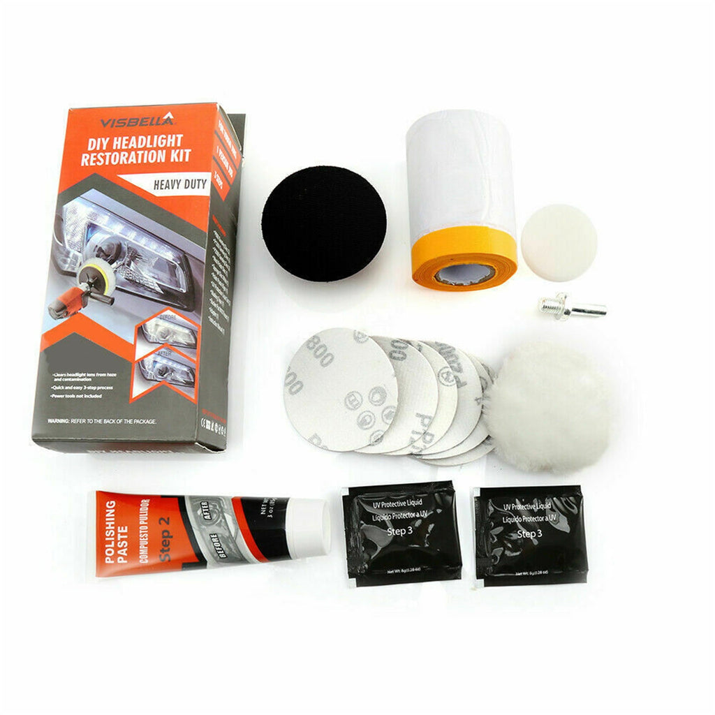 Headlight Restoration Kit Car Lamp Lens Cleaning Restoration Repair Set