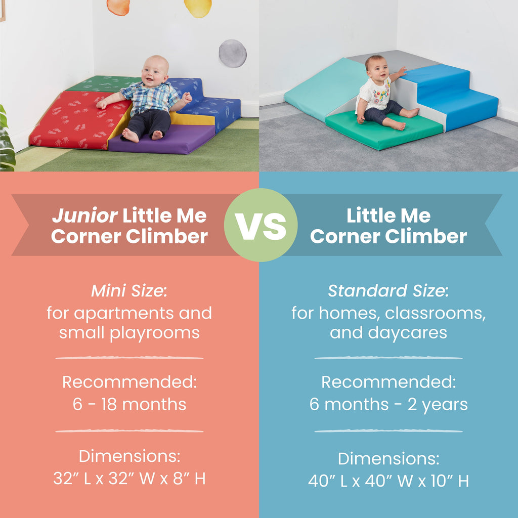 ECR4Kids SoftZone Junior Little Me Corner Climber, Beginner Playset, Contemporary, 4-Piece