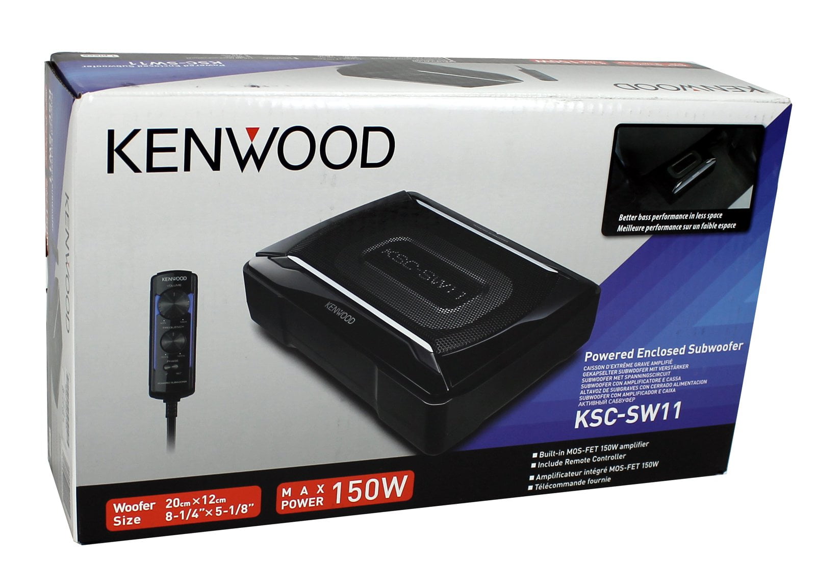 Kenwood KSC-SW11 150-Watt Compact Powered Subwoofer with Remote