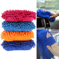 SPRING PARK Microfiber Chenille Cleaning Tool Washing Brush Soft Sponge Pad, Car Cleaning Tools Kit, Washing Brush Window Glass Cleaning Glove Tool
