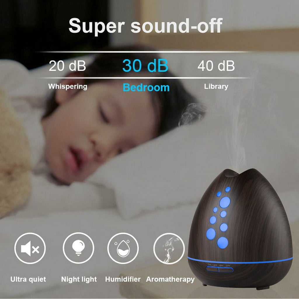 TGE Unique 400ML Essential Oil Diffuser Humidifier Bluetooth Music Speaker with Remote 7 Color LED Lights Auto Shut-off