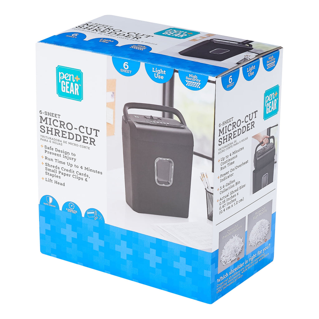 PEN+GEAR Tabletop 6-Sheet Micro-Cut Paper Shredder