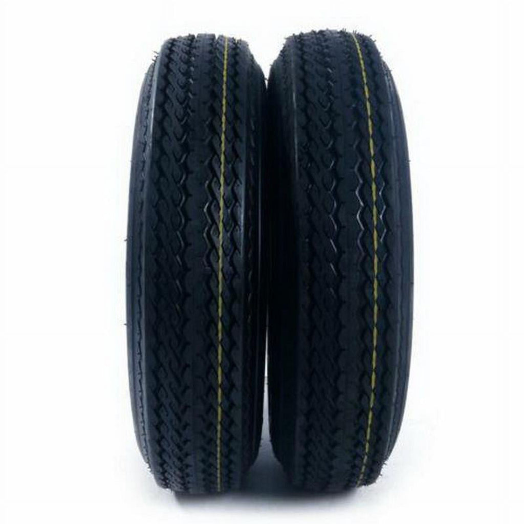 Ktaxon Set of 2 5.30-12 LRC Bias Trailer Tires, 12" 5 Lug White STP Wheels 5.30x12