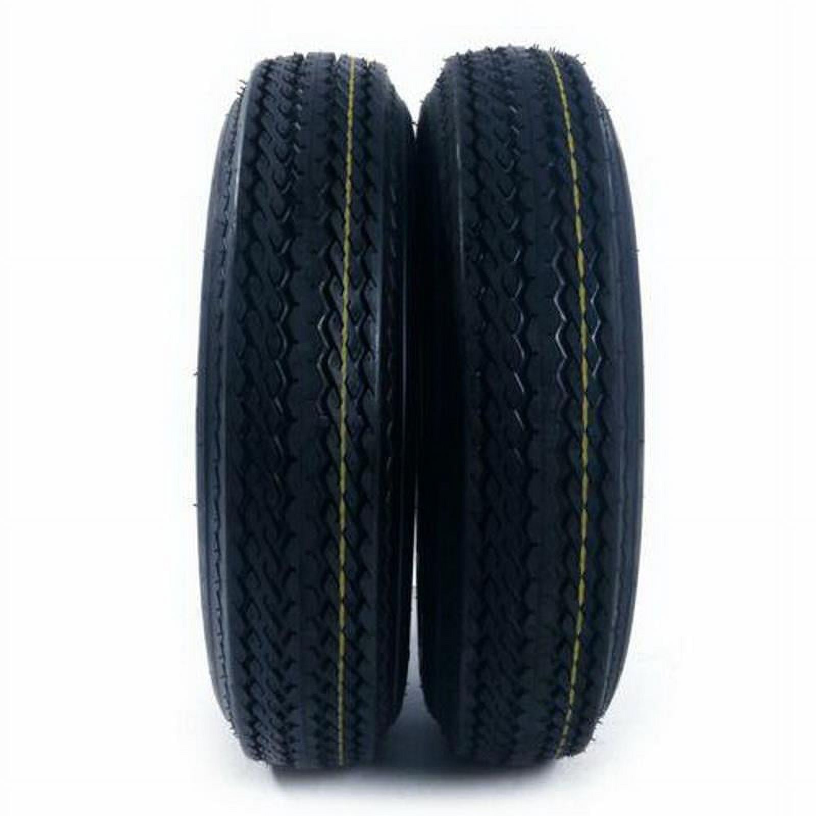 Ktaxon Set of 2 5.30-12 LRC Bias Trailer Tires, 12" 5 Lug White STP Wheels 5.30x12