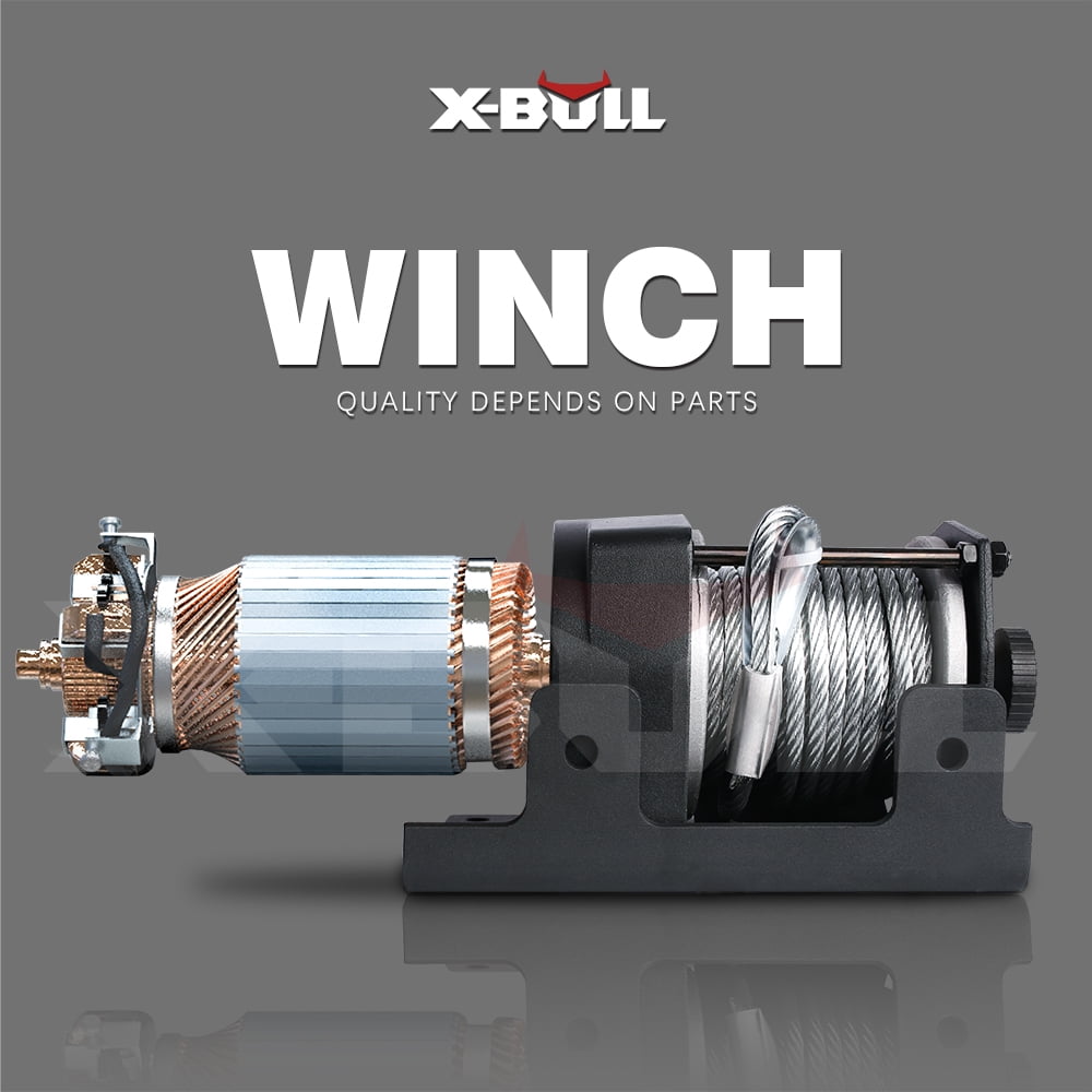 X-BULL Electric Winch 12V 3000LBS Steel Wire for Towing ATV/UTV Off Road with Mounting Bracket Wireless Remote