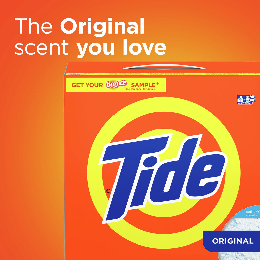 Tide Original 102 Loads, Powder Laundry Detergent, 143 oz
