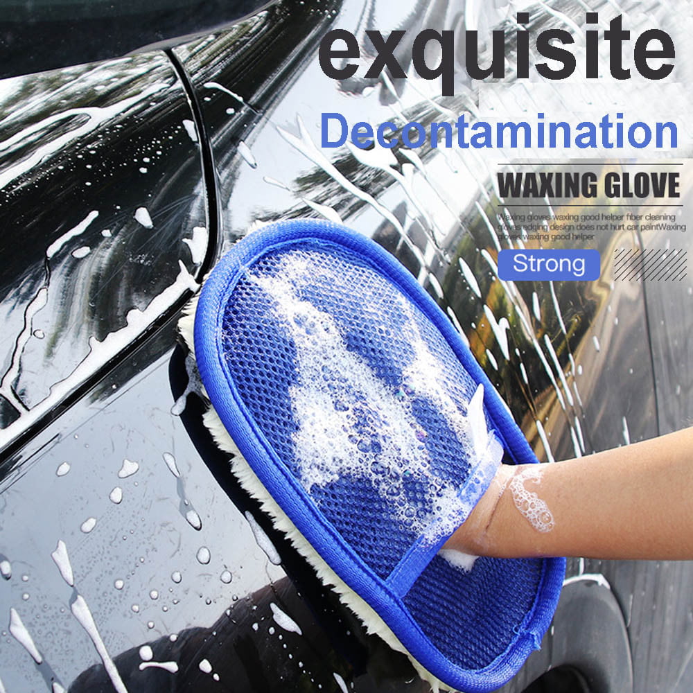 Car Wash Clean Sponge Brush Glass Cleaner Blue Wave Car Wash Triangle Car Cleaning Wipes Interior Leather
