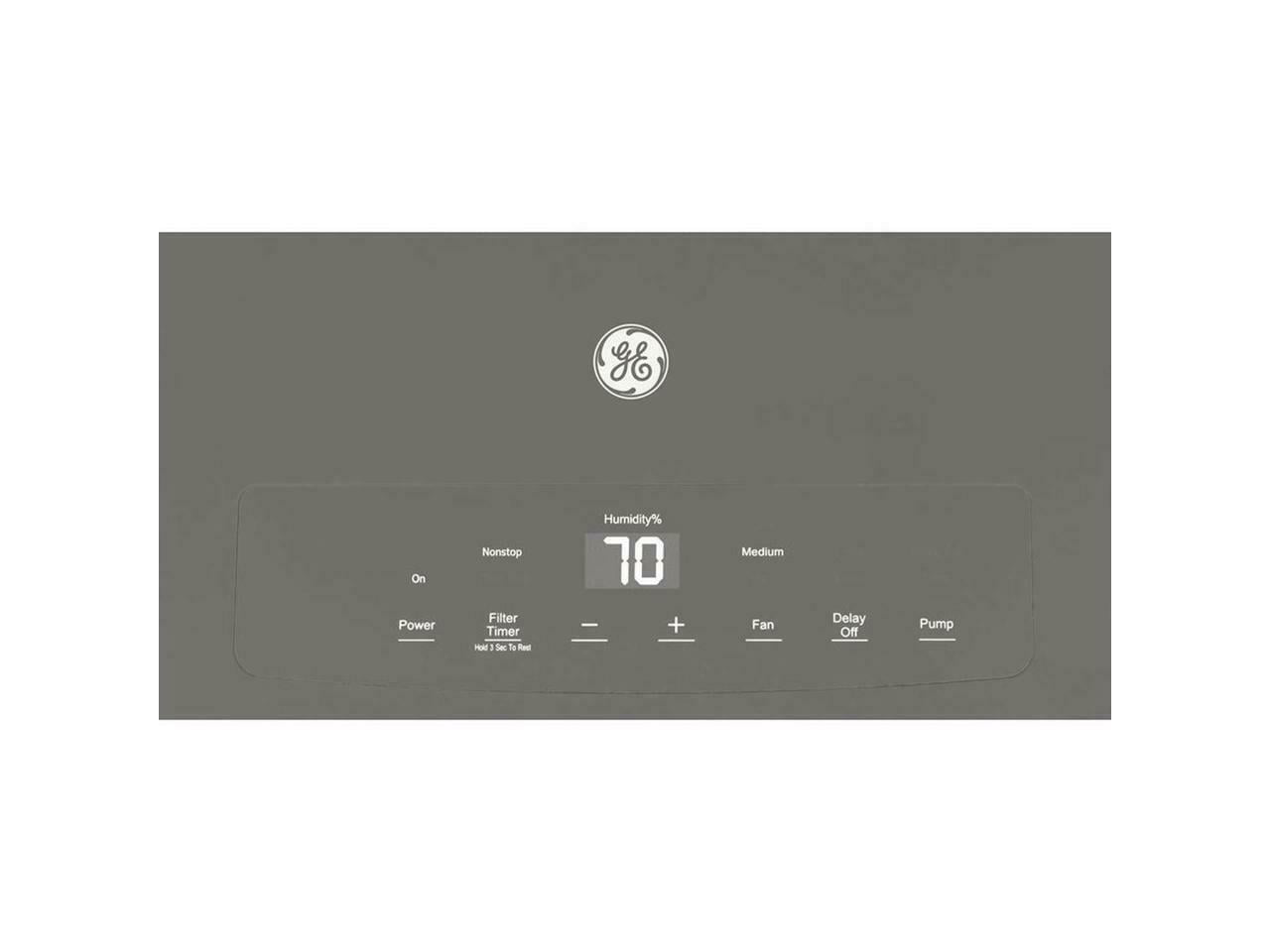Restored GENERAL ELECTRIC 50-Pint Portable Dehumidifier with Built-In Pump, Gray, Factory Reconditioned [Refurbished]