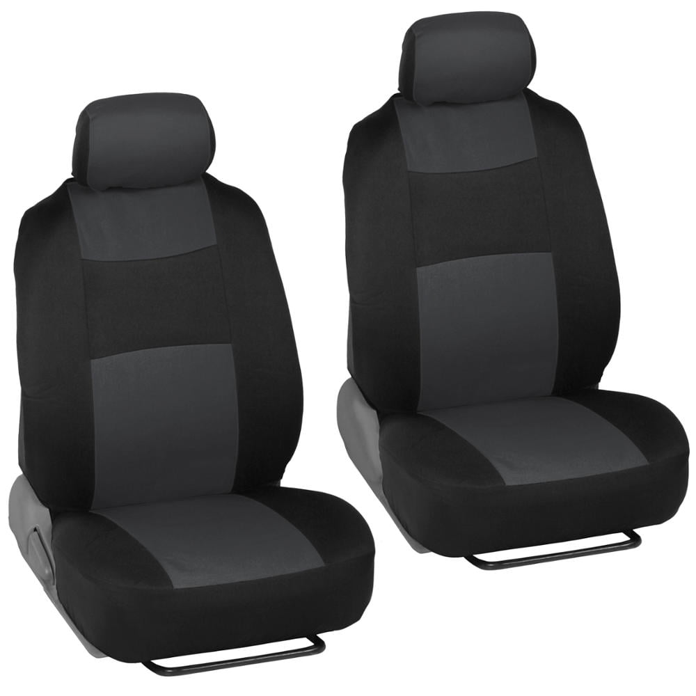 BDK PolyPro Car Seat Covers Full Set, Charcoal Gray Two-Tone Front and Rear Split Bench Seat Covers Fits select: 1997-2022 FORD F150, 1999-2022 CHEVROLET SILVERADO