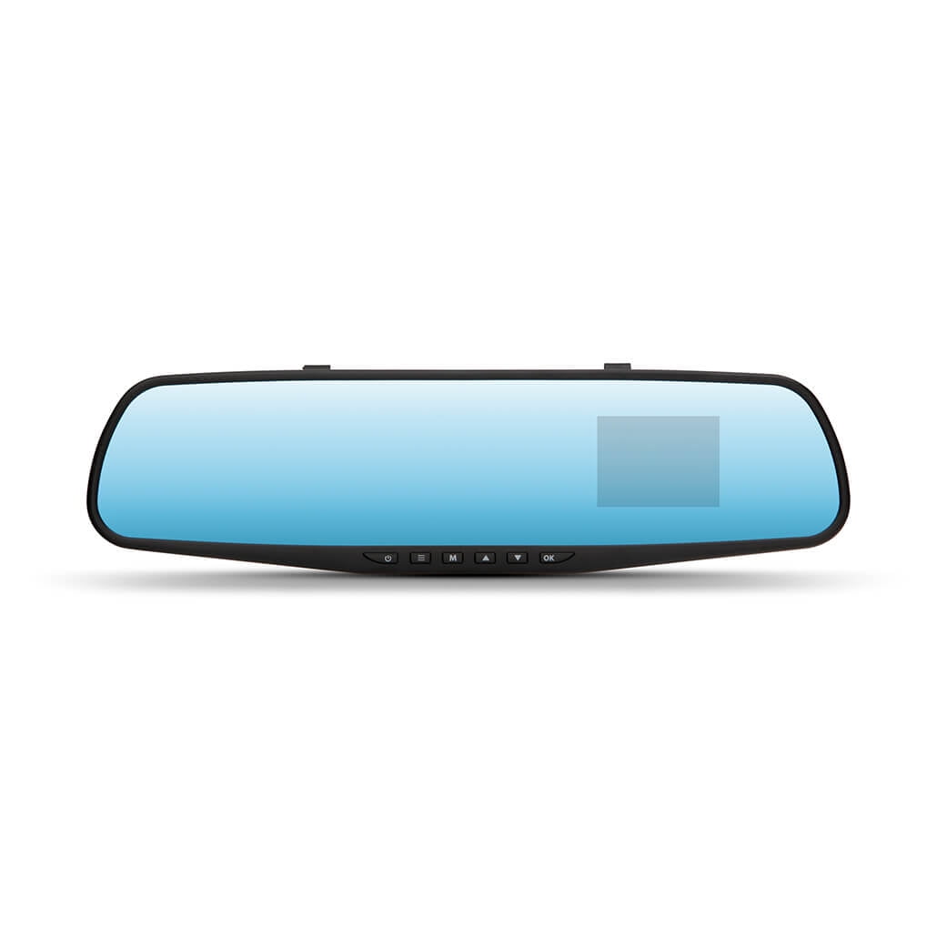 YADA 720P Mirror Roadcam, Add-on Rear View Mirror & HD Dash Cam 2-in-1, 2.4" LCD Monitor