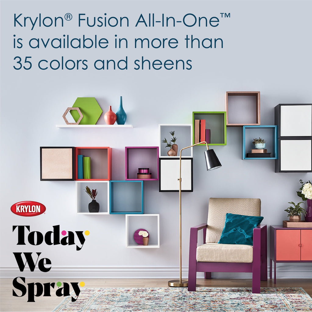 Krylon Fusion All-In-One Spray Paint, Gloss, Vintage Gray, 12 oz.
