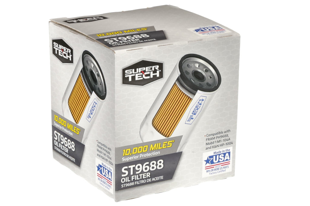 Super Tech ST9688 10K Mile Spin-On Motor Oil Filter Fits Honda, Hyundai, Isuzu, Kia and Mitsubishi Fits select: 2012-2023 HYUNDAI ELANTRA, 1989-2019 HYUNDAI SONATA