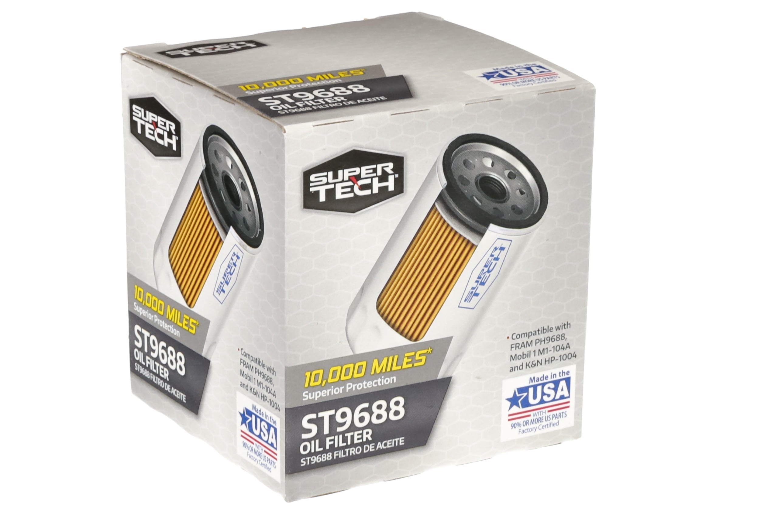 Super Tech ST9688 10K Mile Spin-On Motor Oil Filter Fits Honda, Hyundai, Isuzu, Kia and Mitsubishi Fits select: 2012-2023 HYUNDAI ELANTRA, 1989-2019 HYUNDAI SONATA