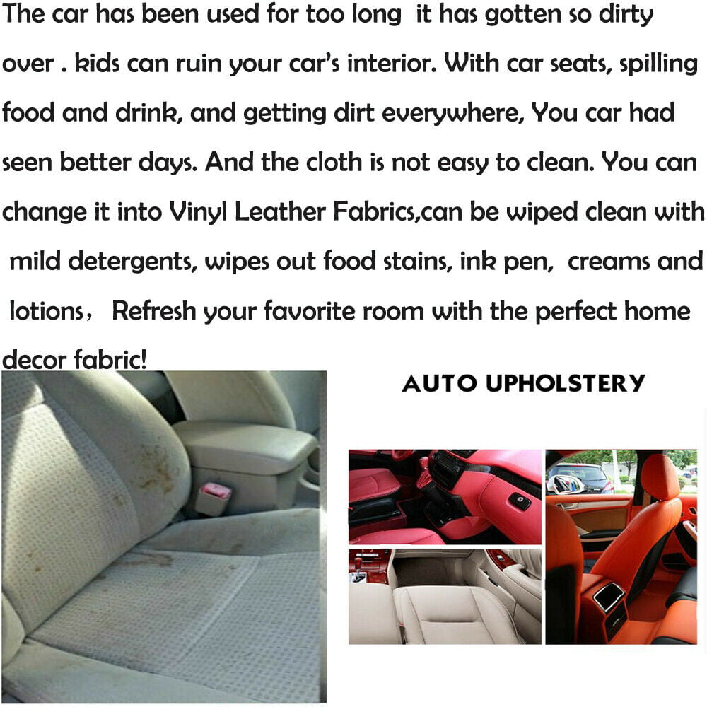 Car &Marine Vinyl Faux Leather Upholstery Black/Gray Repair in/Patch Up Seat Shole Shedding 54"Width