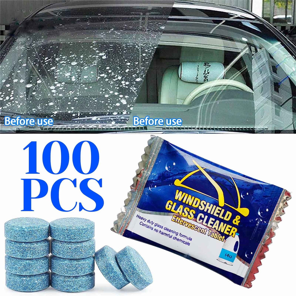 Thsue 100PCS Car Glass Water Effervescent Tablet Four Seasons Wiper Water Solid Wiper Glass Liquid Cleaning Supplies
