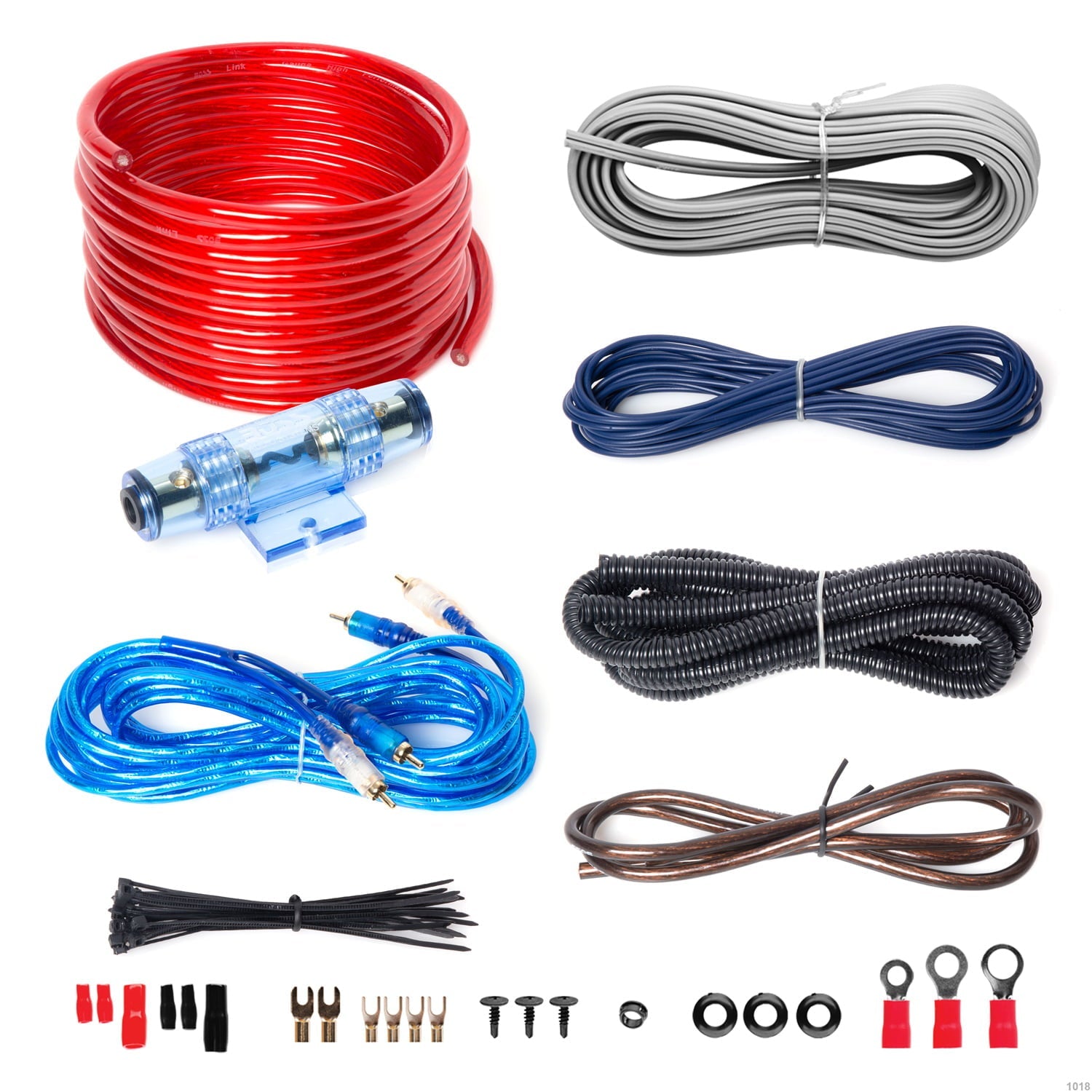 BOSS Audio Systems KIT2 8 Gauge Amp Installation Wiring Kit - A Car Amplifier Wiring Kit Makes Wire Connections and Brings Power to Your Radio, Subwoofers and Speakers