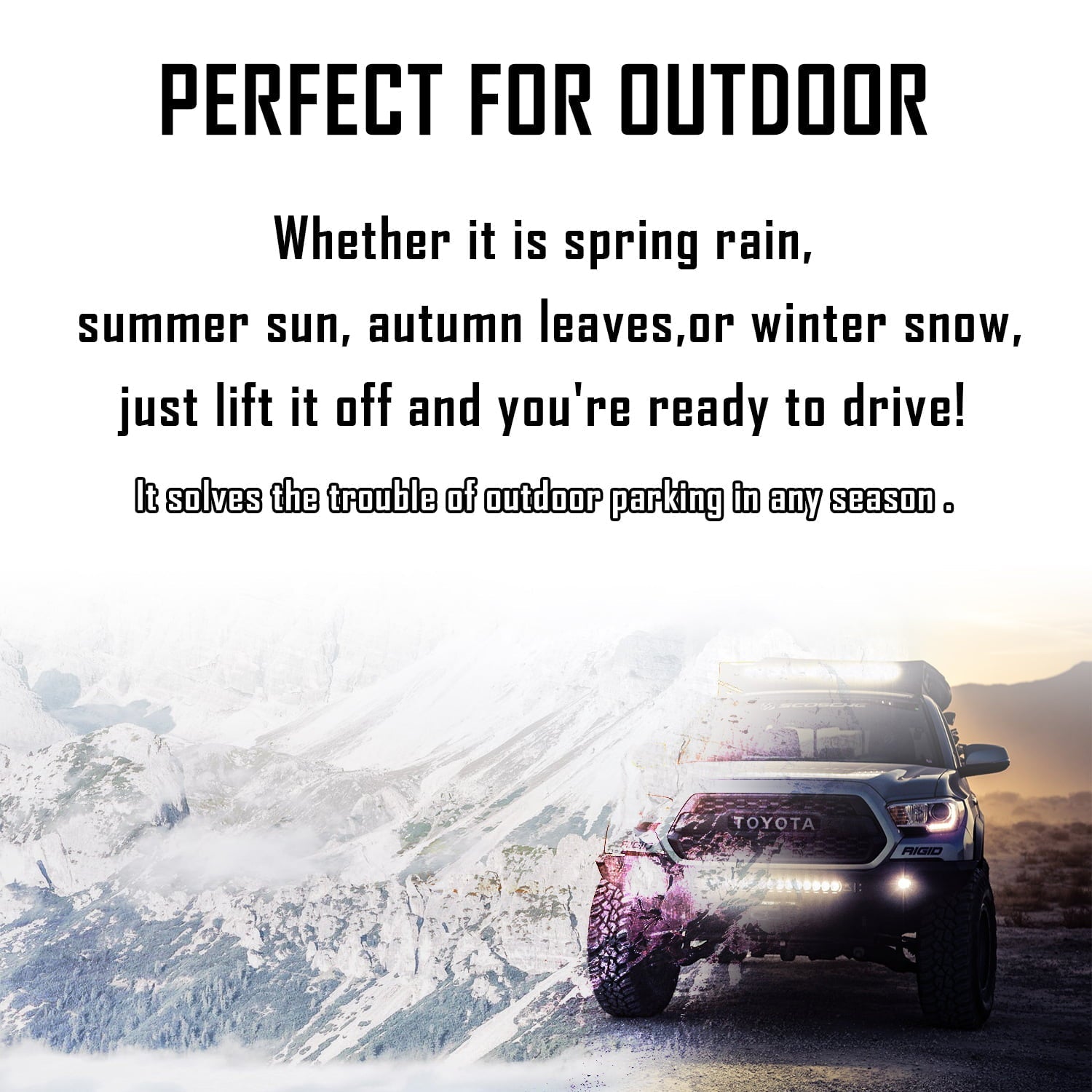 Chanvi Windshield Snow Ice Cover Extra Larger Size 97"x 63" Cover with 3 Layers Material Waterproof Sun Protection All Cars, Trucks, SUVs, Mpvs (Black, 97"x 63")