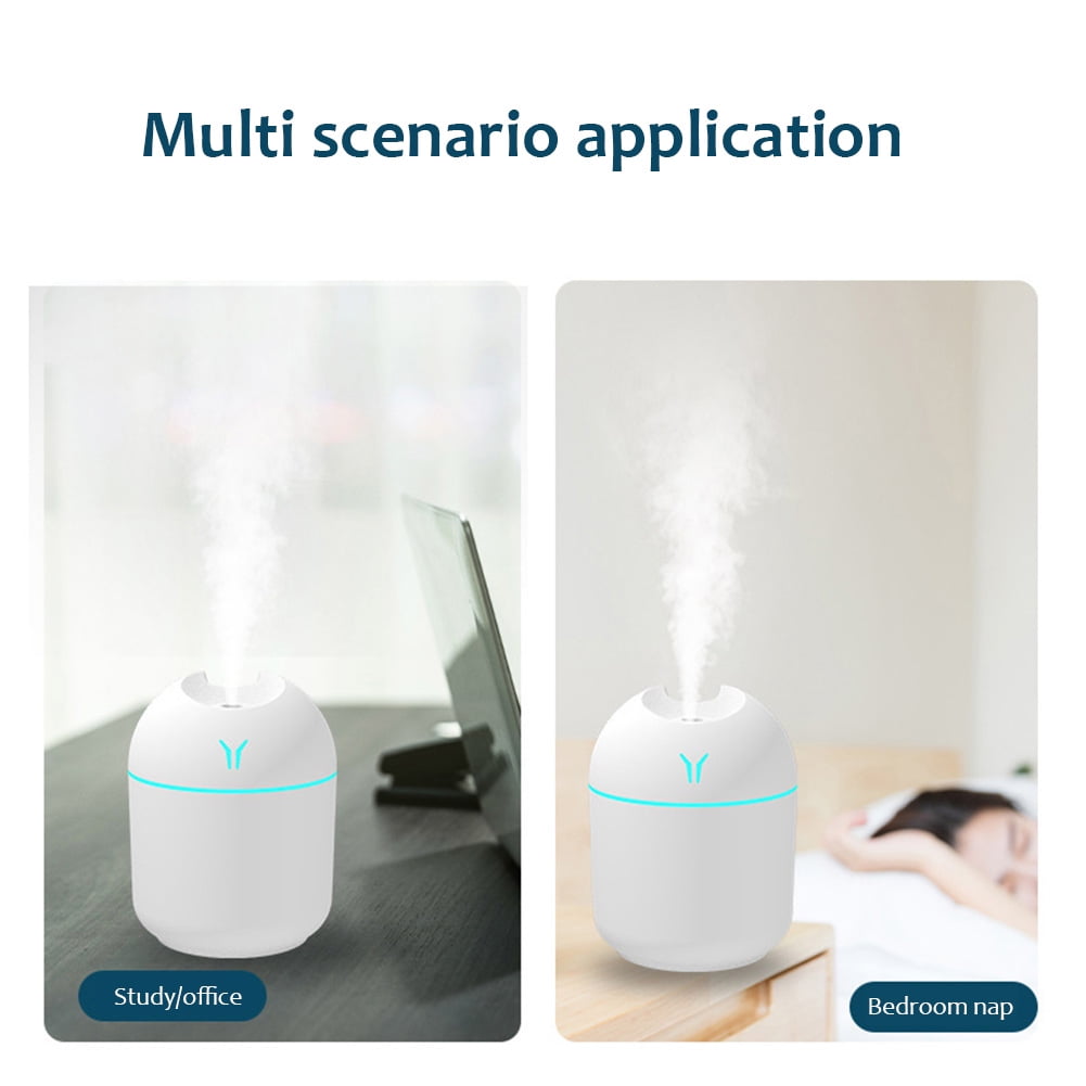 Alloet LED Light Air Humidifier Portable Supplies Fragrance Diffuser for Home (White)