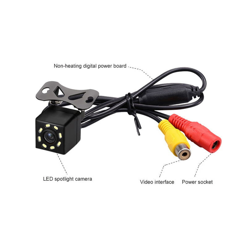 Amerteer Reverse Camera, CCD HD Rear View Camera 170° IP67 Waterproof Reversing Assistance Backup Camera Rear View Monitoring-8 LED
